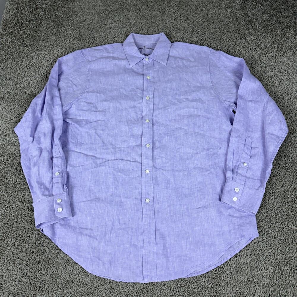 Black Brown 1826 Men's Casual Button Down Shirt - Light Purple